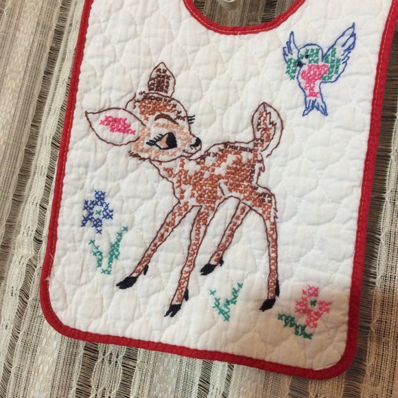 Disney Other - Baby Disney Bambi Handmade Vintage Quilt Bib Disney Other - Baby Disney Bambi Handmade Vintage Quilt Bib